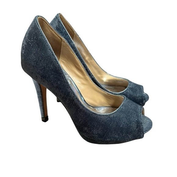 Badgley Mischka | Monili Leather Pumps | Black Sequin | Women’s US Size 6 - Picture 1 of 6